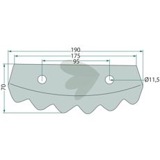 Kniv fr fodervagn hger - 70-238