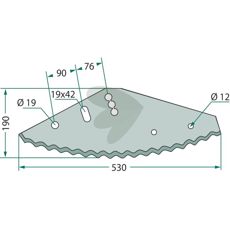 Kniv fr fodervagn 1050266, 70-329