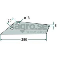 Vingskr FL 28 290mm hl 13mm Lemken Topas m.fl.