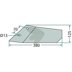 Vingskr "Delta" 125x380mm hl 13mm hger, vriden