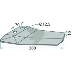 Vingskr hger 380mm hl 12,5mm XL032