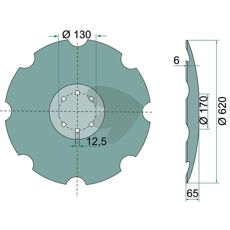 Tallrik tandad 610x6mm