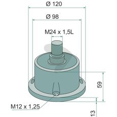 Lagring M24x1,5 L, 4-hls vnstergnga