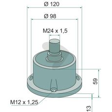 Lagring M24x1,5, 4-hls hgergnga