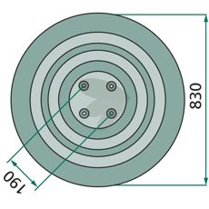 Glidtallrik Galfr 185 c-c 190mm skrhjd 39mm