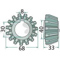 Koniskt hjul 15 kuggar -1.1043.010.104.00