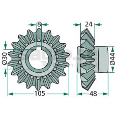 Koniskt hjul 20 kuggar - 475204