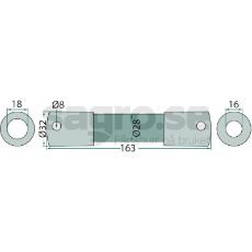 Bjbar axel 32X163mm hl 8mm