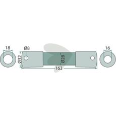 Bjbar axel 32X163mm hl 8mm