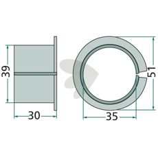 Bussning fr rotorarm 30X51mm innerdiameter 35mm