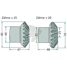 Koniskt hjul 25 och 20 kuggar
