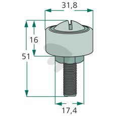 Kurvrulle Gnga  9,3 mm