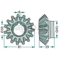 Koniskt hjul 15 kuggar -475203