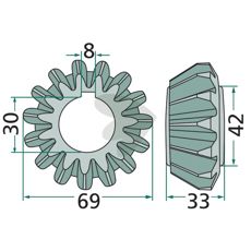 Koniskt hjul 15 kuggar -58556010