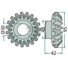 Koniskt hjul 19 kuggar -ET-22