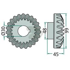 Koniskt hjul 23 kuggar -MT-337