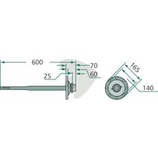 Drivaxel 165X600mm TT-016