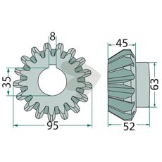 Koniskt hjul 17 kuggar -Z3000370