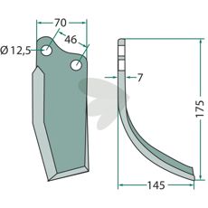 Jordfrskniv  Agromec c-c 46mm hl 12,5mm