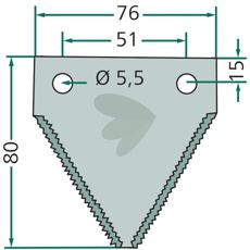 Trskkniv Tandad 80x5,5