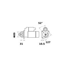 Startmotor Mahle Deutz 12V 3,0Kw